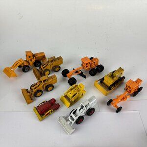 Vintage Diecast Construction Vehicles Lot of 9 - Hough Payloader Bulldozers Load
